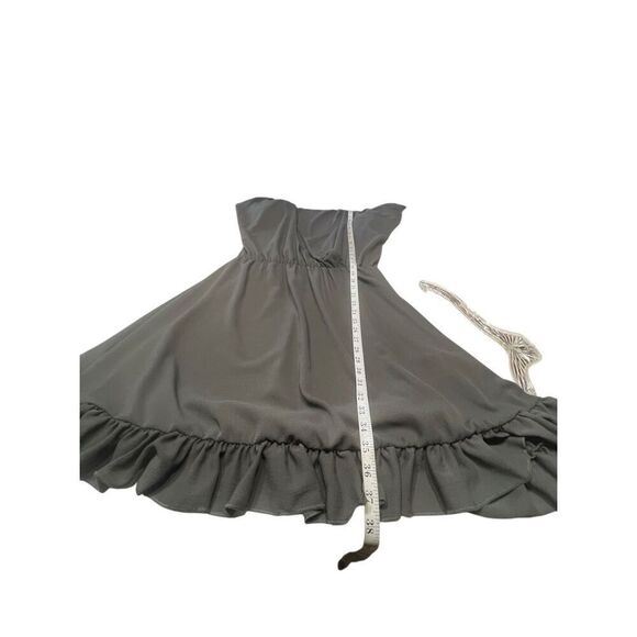 Boohoo Khaki Green Ruffle Sleeve Wrap Dress Sz 14 NWT - Picture 4 of 8